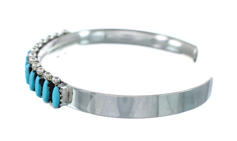 Native American Zuni Turquoise Sterling Silver Cuff Bracelet JX130574