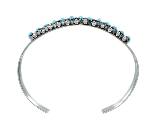 Native American Zuni Turquoise Sterling Silver Cuff Bracelet JX130574