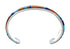 Multicolor Inlay Genuine Sterling Silver Navajo Cuff Bracelet JX130619