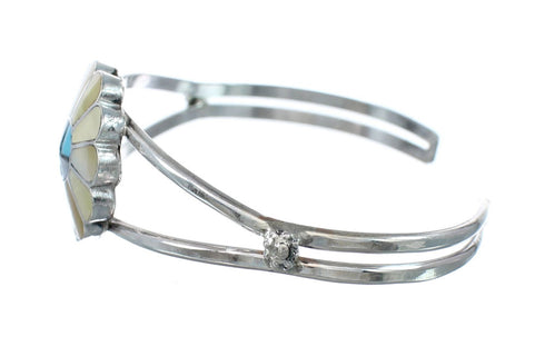 Zuni Multicolor Sunface Authentic Sterling Silver Cuff Bracelet JX130623
