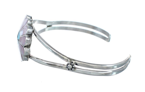 Zuni Multicolor Sunface Authentic Sterling Silver Cuff Bracelet JX130624