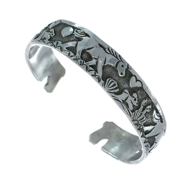 Native American Navajo Sterling Silver Horse Cuff Bracelet JX130602