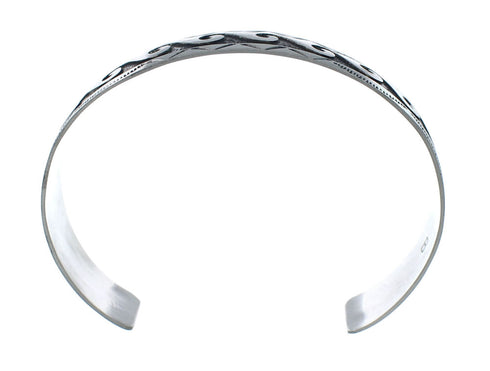Native American Navajo Water Wave Sterling Silver Cuff Bracelet JX130595