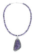 Purple Charoite Navajo Sterling Silver Bead Necklace Set JX130650