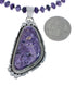 Purple Charoite Navajo Sterling Silver Bead Necklace Set JX130650