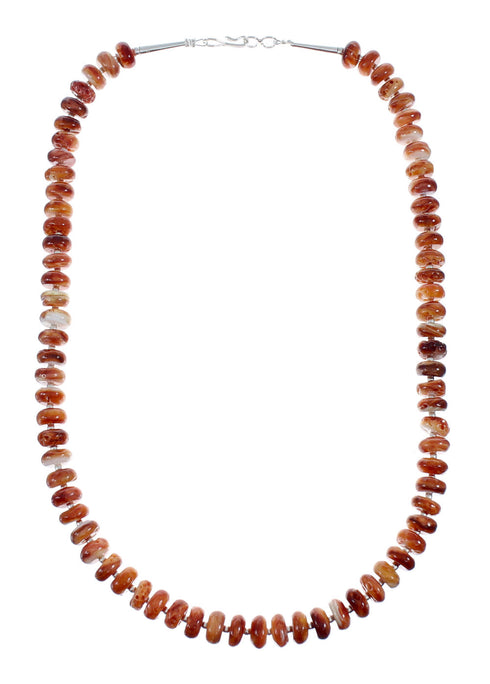 Native American Oyster Shell Sterling Silver Navajo Bead Necklace Set JX130646