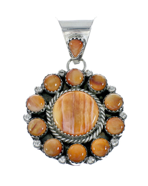 Native American Oyster Shell Sterling Silver Navajo Bead Necklace Set JX130646