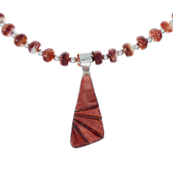 Navajo Oyster Shell Genuine Sterling Silver Bead Necklace Set JX130640