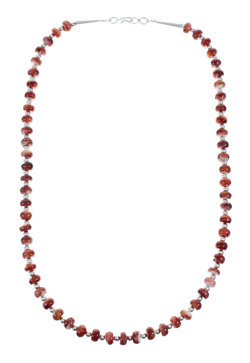 Navajo Oyster Shell Genuine Sterling Silver Bead Necklace Set JX130640