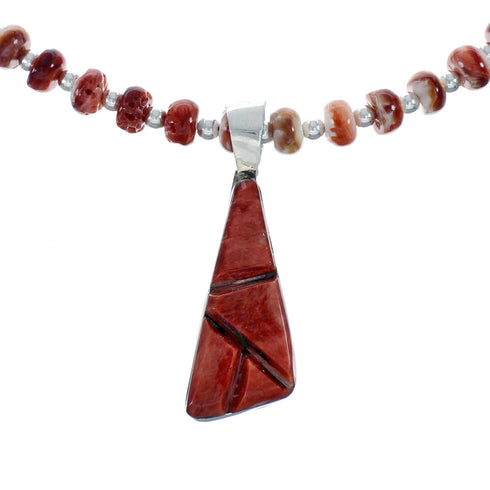 Navajo Oyster Shell Genuine Sterling Silver Bead Necklace Set JX130641