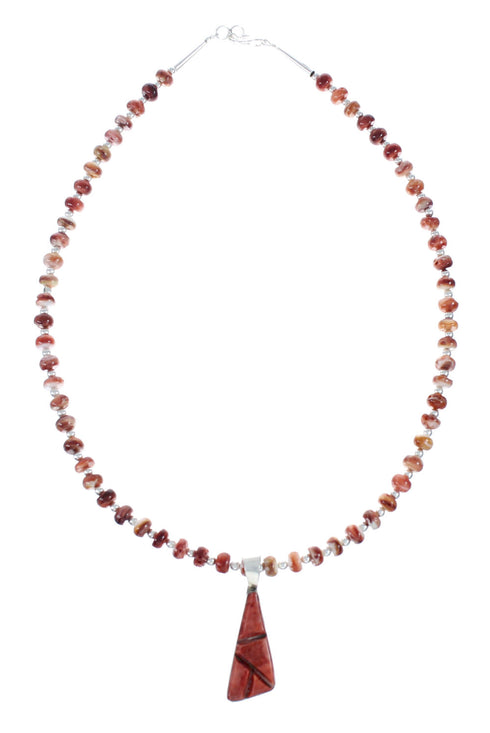 Navajo Oyster Shell Genuine Sterling Silver Bead Necklace Set JX130641