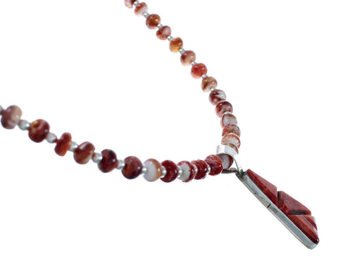 Navajo Oyster Shell Genuine Sterling Silver Bead Necklace Set JX130641