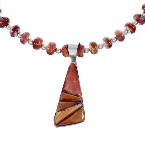 Navajo Oyster Shell Genuine Sterling Silver Bead Necklace Set JX130642