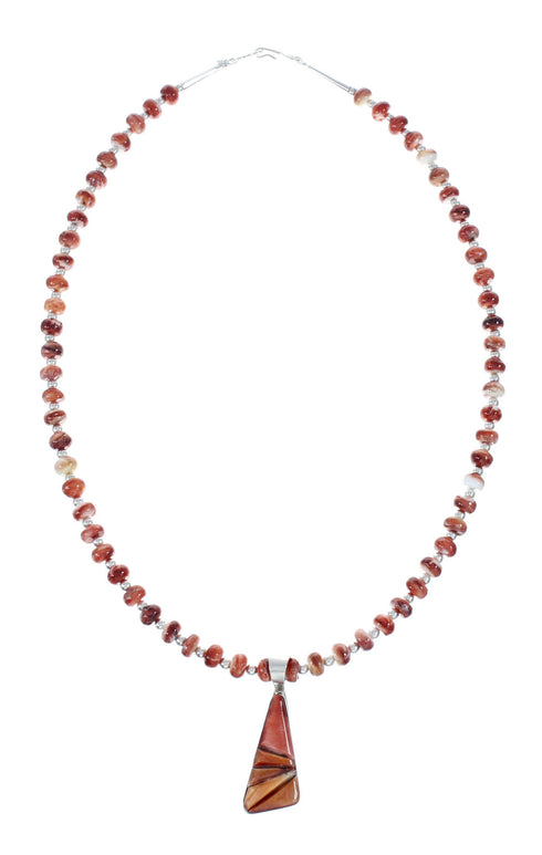 Navajo Oyster Shell Genuine Sterling Silver Bead Necklace Set JX130642