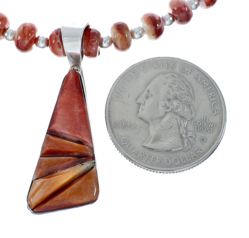 Navajo Oyster Shell Genuine Sterling Silver Bead Necklace Set JX130642