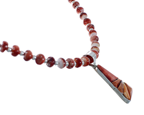 Navajo Oyster Shell Genuine Sterling Silver Bead Necklace Set JX130642