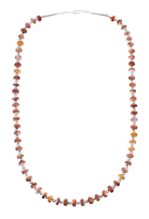 Navajo Oyster Shell Genuine Sterling Silver Bead Necklace Set JX130643