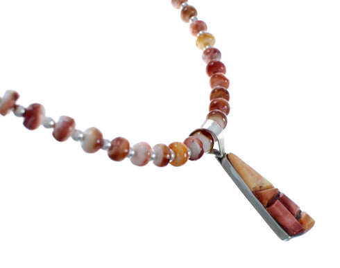 Navajo Oyster Shell Genuine Sterling Silver Bead Necklace Set JX130643