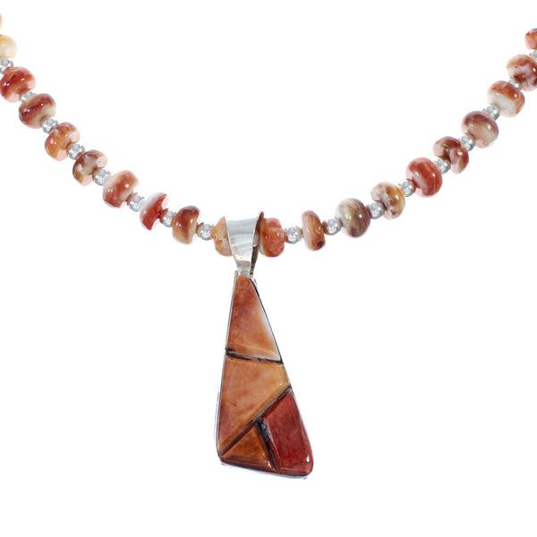 Navajo Oyster Shell Genuine Sterling Silver Bead Necklace Set JX130644