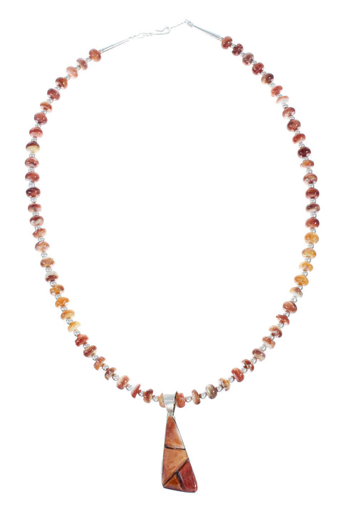 Navajo Oyster Shell Genuine Sterling Silver Bead Necklace Set JX130644