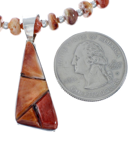 Navajo Oyster Shell Genuine Sterling Silver Bead Necklace Set JX130644