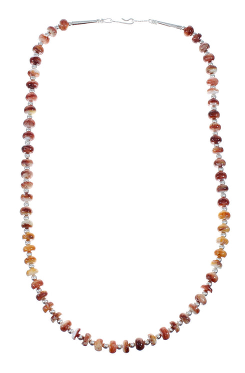 Navajo Oyster Shell Genuine Sterling Silver Bead Necklace Set JX130644