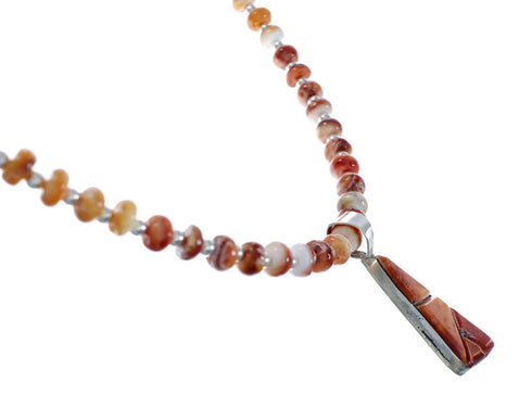 Navajo Oyster Shell Genuine Sterling Silver Bead Necklace Set JX130644