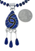 Native American Lapis Inlay And Sterling Silver Bead Necklace Set JX130654