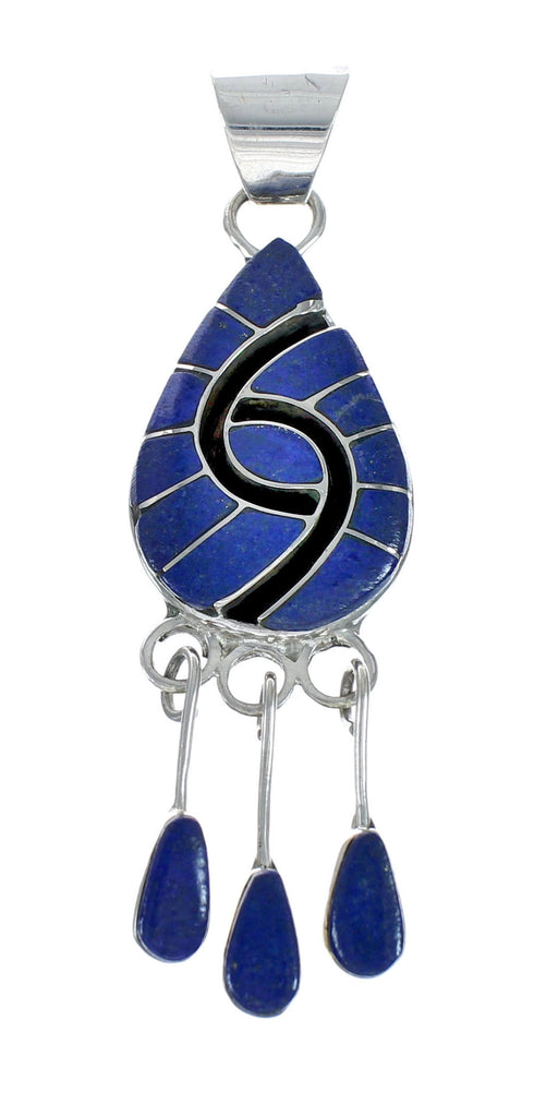 Native American Lapis Inlay And Sterling Silver Bead Necklace Set JX130654