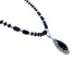 Navajo Onyx Sterling Silver Bead Necklace And Pendant Set JX130637