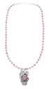 Native American Sterling Silver Rhodochrosite Bead Necklace JX130656