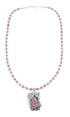 Native American Sterling Silver Rhodochrosite Bead Necklace JX130657