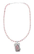 Native American Sterling Silver Rhodochrosite Bead Necklace JX130657