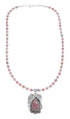 Native American Sterling Silver Rhodochrosite Bead Necklace JX130658