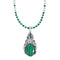 Native American Malachite And Sterling Silver Pendant Bead Necklace JX130632