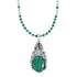 Native American Malachite And Sterling Silver Pendant Bead Necklace JX130632