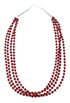 Native American 4 Strand Coral Multistone Silver Pendant Necklace Set JX130659
