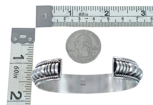 Native American Authentic Sterling Silver Cuff Bracelet JX130687