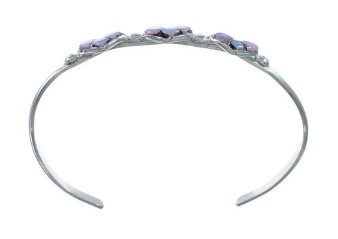 Sterling Silver Opal Zuni Heart Inlay Baby Cuff Bracelet JX130698