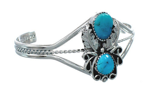 Native American Genuine Sterling Silver Turquoise Cuff Bracelet JX130692