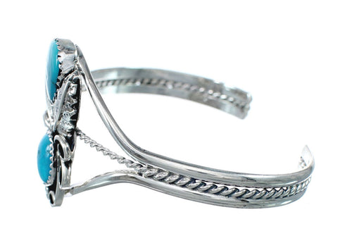 Native American Genuine Sterling Silver Turquoise Cuff Bracelet JX130692