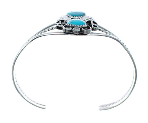 Native American Genuine Sterling Silver Turquoise Cuff Bracelet JX130692