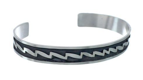 Navajo Authentic Sterling Silver Cuff Bracelet JX130681
