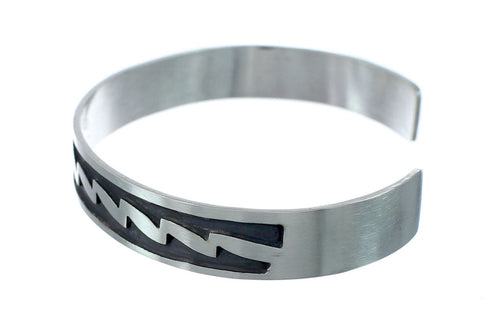 Navajo Authentic Sterling Silver Cuff Bracelet JX130681