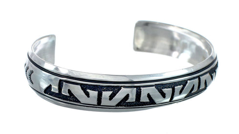 Native American Navajo Authentic Sterling Silver Cuff Bracelet JX130684