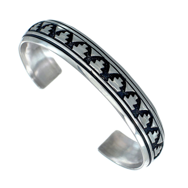 Native American Navajo Authentic Sterling Silver Cuff Bracelet JX130686