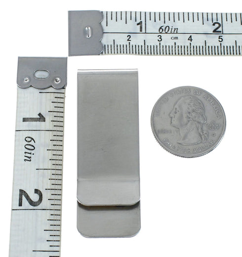 Turquoise Scalloped Leaf Sterling Silver Navajo Money Clip JX130755