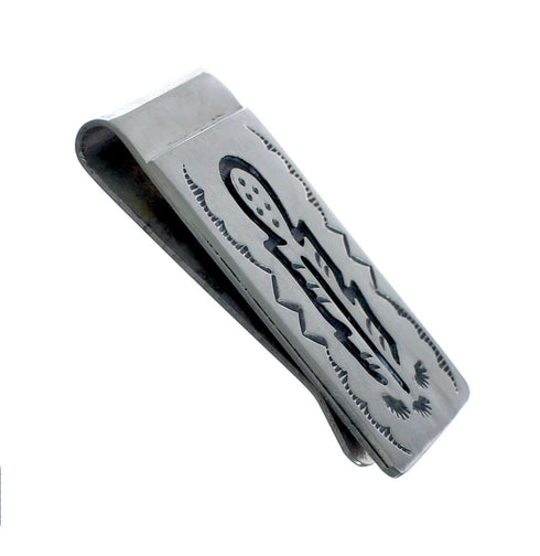 Native American Genuine Sterling Silver Feather Money Clip JX130708