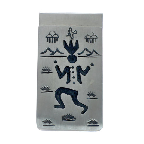 Native American Genuine Sterling Silver Kachina Figure Money Clip JX130709