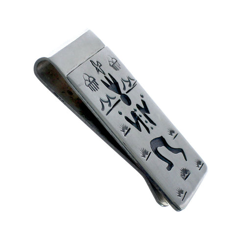Native American Genuine Sterling Silver Kachina Figure Money Clip JX130709